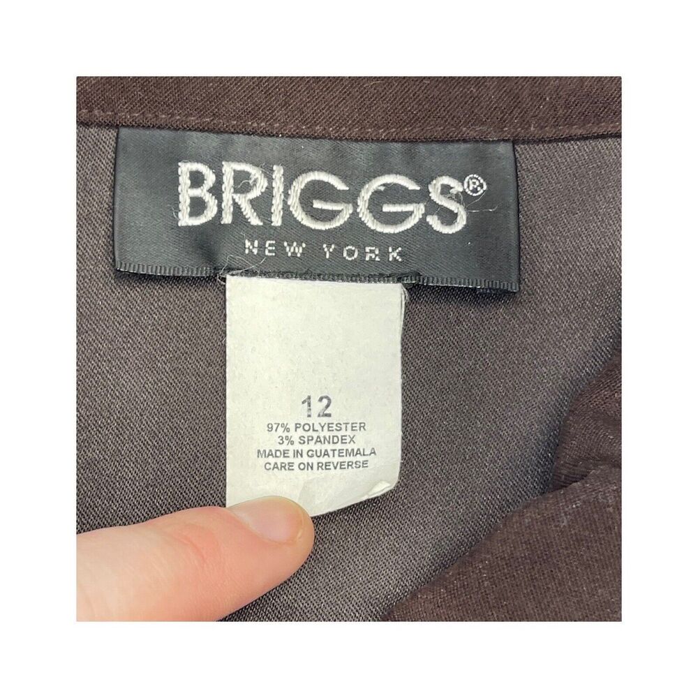 Briggs New York Long-Sleeved Zippered Brown Blazer Jacket Women’s Size 12 - Picture 2 of 8